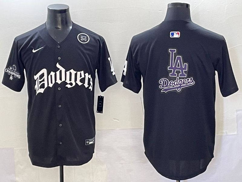 Men 2025 Los Angeles Dodgers Blank Black Seventh generation Joint Name Nike MLB Jersey style 4->los angeles dodgers->MLB Jersey